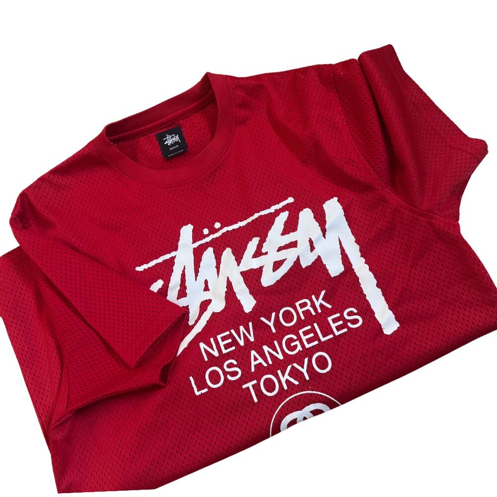 Stussy Jersey Mesh Size Medium M Red